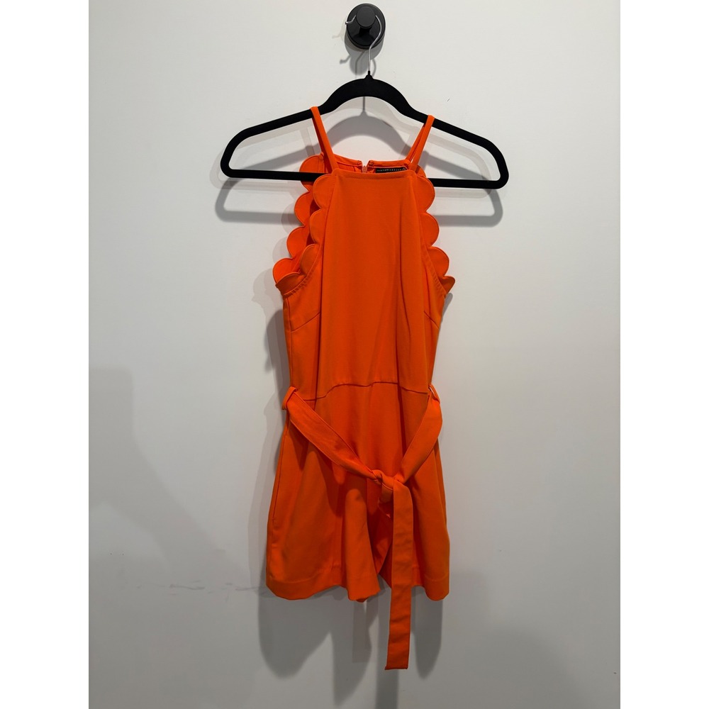 Victoria Beckham for Target Orange Scalloped Tie Waist Romper XS